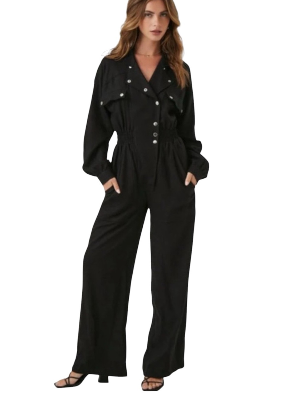 Forever 21 Linen Blend Utility Jumpsuit – Size Small – NWOT